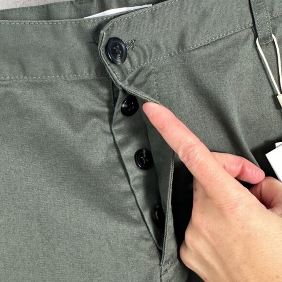 NWT Samsoe Bermuda Shorts Brown Size Large Button Fly Khaki Balder Minimal NEW L - Picture 3 of 16